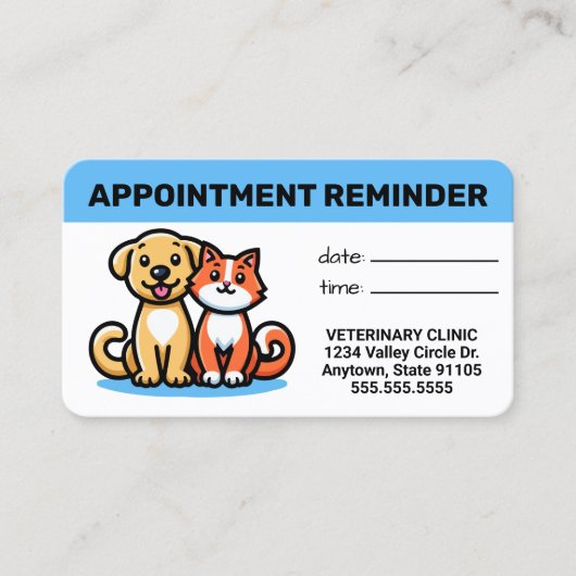 Pet Business Appointment Card 予約カード (正面)