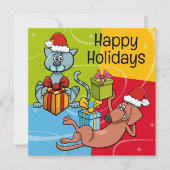 Pet Business Christmas Dog Cat ノートカード (正面)