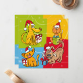 Pet Business Christmas Dog Cat ノートカード (正面/裏面インサイチュ)
