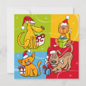 Pet Business Christmas Dog Cat ノートカード (正面)