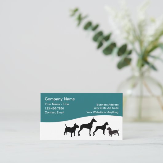 Pet Care Business Cards Simple Design 名刺 (スタンド正面)