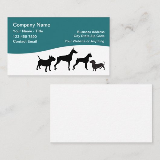 Pet Care Business Cards Simple Design 名刺 (正面/裏面)
