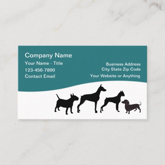 Pet Care Business Cards Simple Design 名刺 (正面)