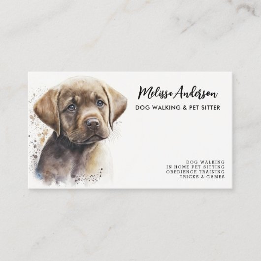 Pet Care Dog Groomer Labrador Retriever Puppy 名刺 (正面)