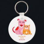Pet Care Promotional Keychain キーホルダー<br><div class="desc">Promote your pet care business with this cute dog and cat keyring.  Keep your name in front of your clients.</div>