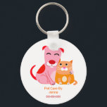 Pet Care Promotional Keychain キーホルダー<br><div class="desc">Promote your pet care business with this cute dog and cat keyring.  Keep your name in front of your clients.</div>