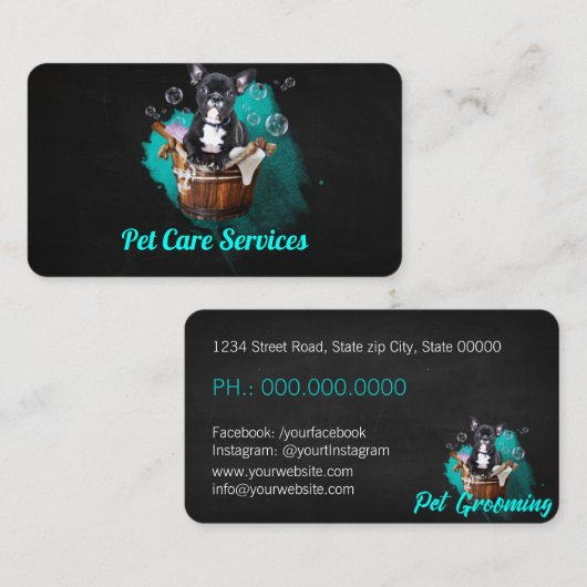 Pet Care Services / Pet Salon 名刺 (正面/裏面)