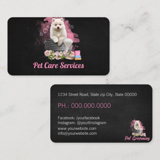 Pet Care Services / Pet Salon 名刺 (正面/裏面)