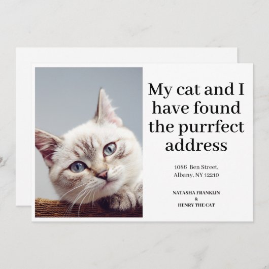 Pet Cat写真の新しいアドレス引っ越しました (正面/裏面)