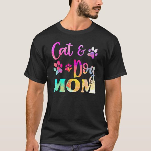 Pet Cat And Dog Mom Tie Dye  Mother s Day Womens Tシャツ (正面)