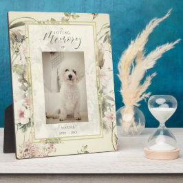 Pet Cat Dog Floral Vintage Romantic Memorial フォトプラーク