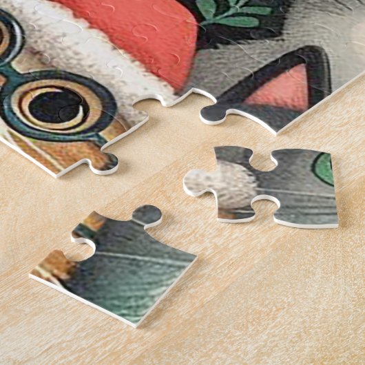 Pet cats and Christmas Tree ジグソーパズル (側面)