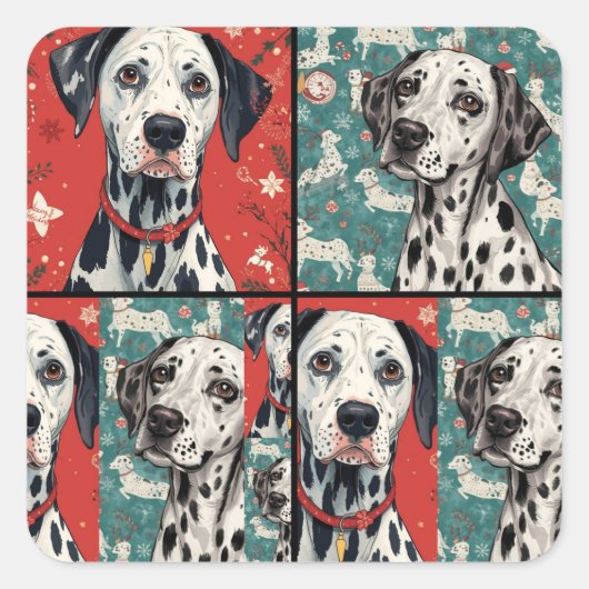 Pet christmas  スクエアシール (正面)