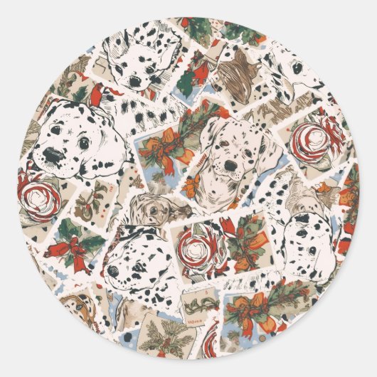 Pet christmas  ラウンドシール (正面)