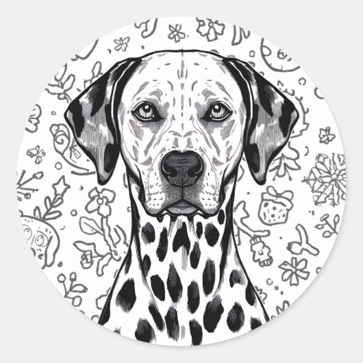 Pet christmas  ラウンドシール (正面)