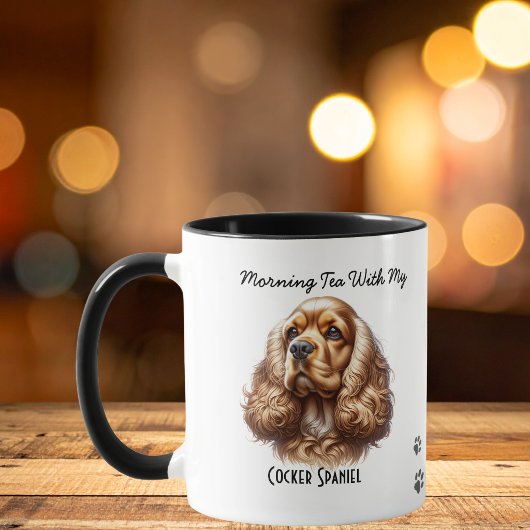  Pet Cocker Spaniel Paws Brown Personalize マグカップ