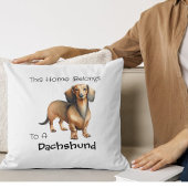 Pet Dachshund Brown Personalize クッション