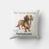Pet Dachshund Brown Personalize クッション (裏面)
