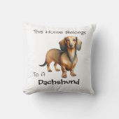 Pet Dachshund Brown Personalize クッション (正面)