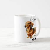  Pet  Dachshund BROWNS Cofffee Personalize コーヒーマグカップ (正面右)