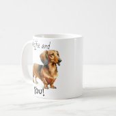  Pet  Dachshund BROWNS Cofffee Personalize コーヒーマグカップ (正面左)