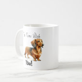 Pet Dachshund Browns 'Tea Time' Personalize  コーヒーマグカップ (正面左)