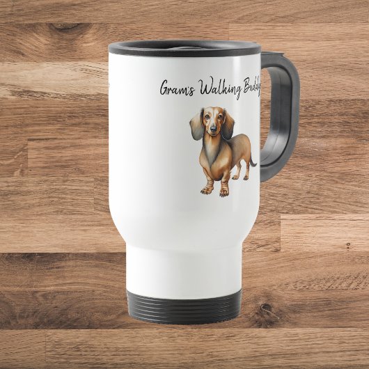 Pet Dachshund ''Gram's Walking Buddy'' Personalize トラベルマグ