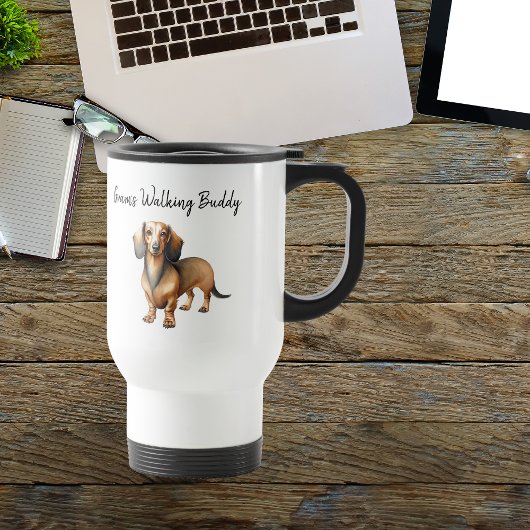 Pet Dachshund ''Gram's Walking Buddy'' Personalize トラベルマグ