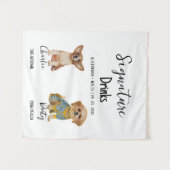 Pet Dog Calligraphy Signature Drink wedding sign タペストリー (正面(横))