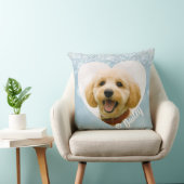 Pet Dog Cat Custom Photo Blue Memorial Keepsake クッション (椅子)