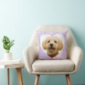 Pet Dog Cat Custom Photo Purple Memorial Keepsake クッション (椅子)