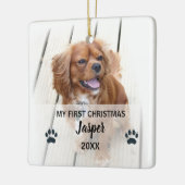 Pet Dog First Christmas Photos Tree Ornament セラミックオーナメント (左)