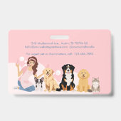 Pet Dog Grooming Salon Photo Staff Name ID バッジ (裏面)