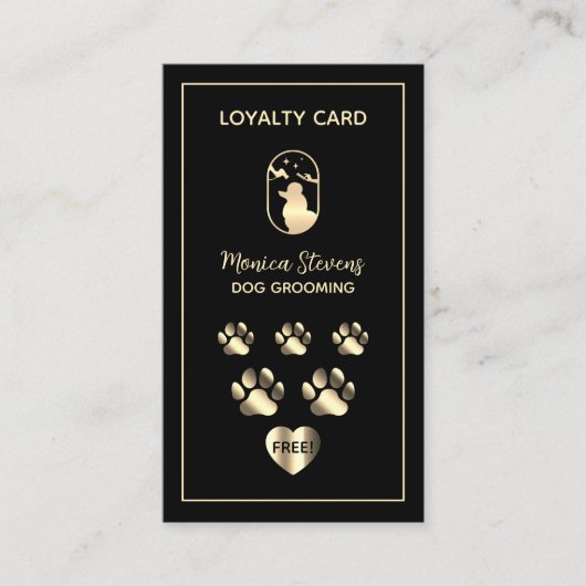 Pet dog grooming service Loyalty Card 名刺 (正面)