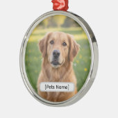 Pet Dog or Cat Custom Christmas Ornament 2025 メタルオーナメント (左)