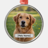 Pet Dog or Cat Custom Christmas Ornament 2025 メタルオーナメント (正面)
