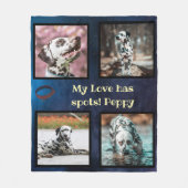 Pet dog photo collage dalmatian  フリースブランケット (正面)