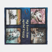 Pet dog photo collage dalmatian  フリースブランケット (正面(横))