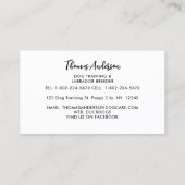 Pet Dog Trainer Labrador Retriever Watercolor Art 名刺 (裏面)