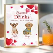 Pet Dog Valentine Signature Drink wedding sign ポスター