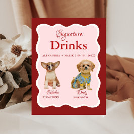 Pet Dog Valentine Signature Drink wedding sign 台座サイン