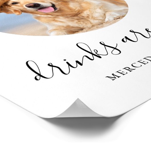 Pet Dog Wedding Open Bar Personalized Drinks On Us ポスター (角)