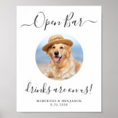 Pet Dog Wedding Open Bar Personalized Drinks On Us ポスター (正面)