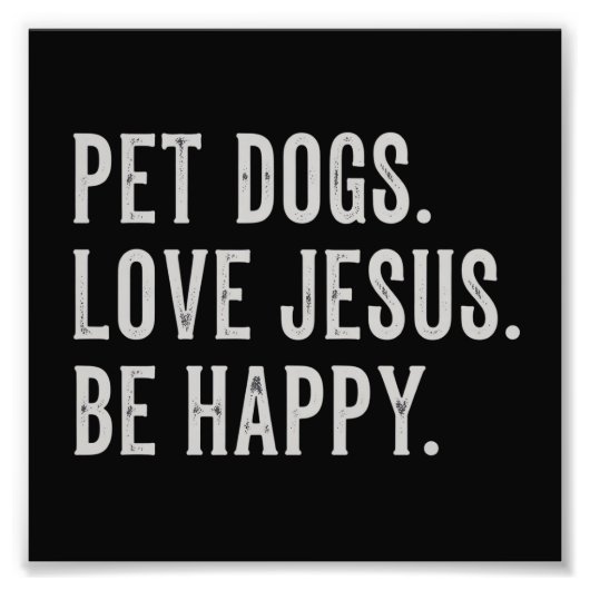 Pet Dogs Love Jesus Be Happy Dog Lover Christian フォトプリント (正面)