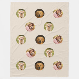 Pet Family Photo Mother's Day Fleece Blanket Beige フリースブランケット