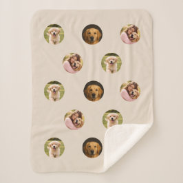 Pet Family Photo Mother's Day Sherpa Blanket Beige シェルパブランケット