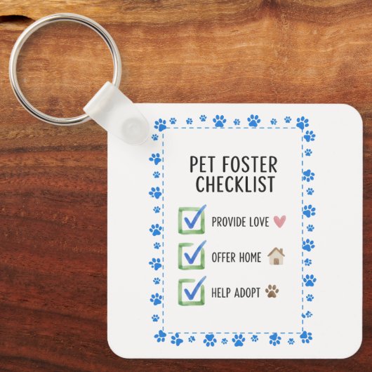 Pet Foster Checklist Inspirational Keyring キーホルダー (正面)