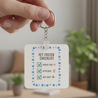 Pet Foster Checklist Inspirational Keyring キーホルダー