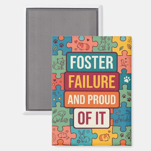 Pet Foster Fail Humor Dog Mom マグネット (正面/裏面)