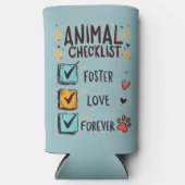 Pet Foster Love Forever Animal Lover スリム缶クーラー (正面)